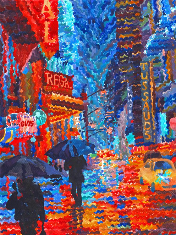 Rainy Evening in Times Square