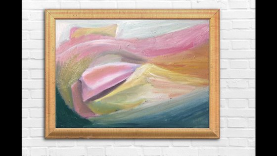 Boat Adrift - Sea Abstract - Pink Abstract - Yellow Abstract