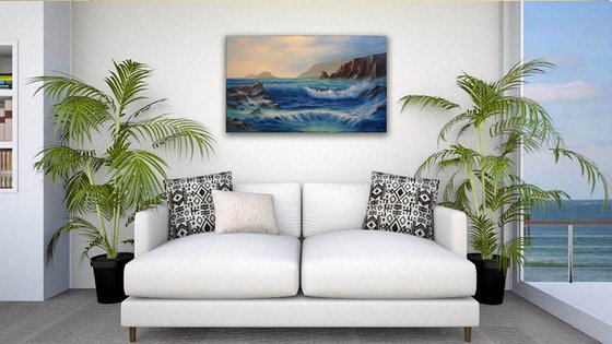 Seascape Sea Trap - sea painting, original painting, handmade artwork