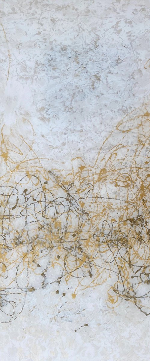 Pearl Sanskrit 5, Original Acrylic painting, Handmade artwork, One of a kind by Vahe Yeremyan