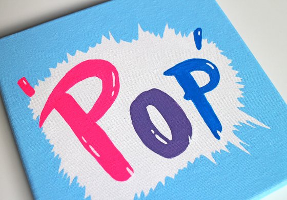 Pop Art Typography Painting on Square Canvas
