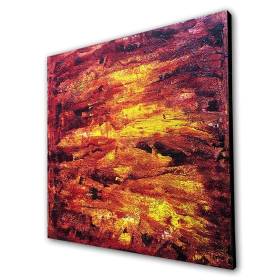 "Firestarter" - Original PMS Abstract Acrylic Painting On Canvas - 30" x 30"