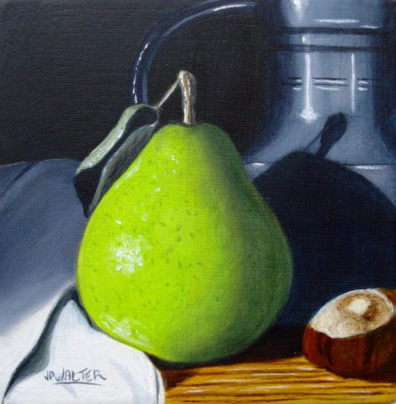 Pear with pewter & conker