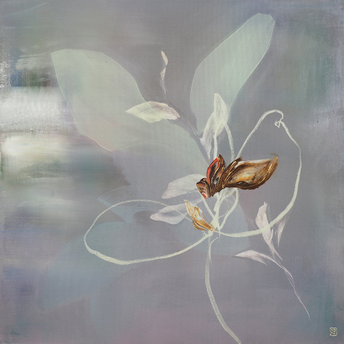 Abstract Acrylic Painting By Novi Lim, 36 X 36", Weight Of Nothing, Original Artwork