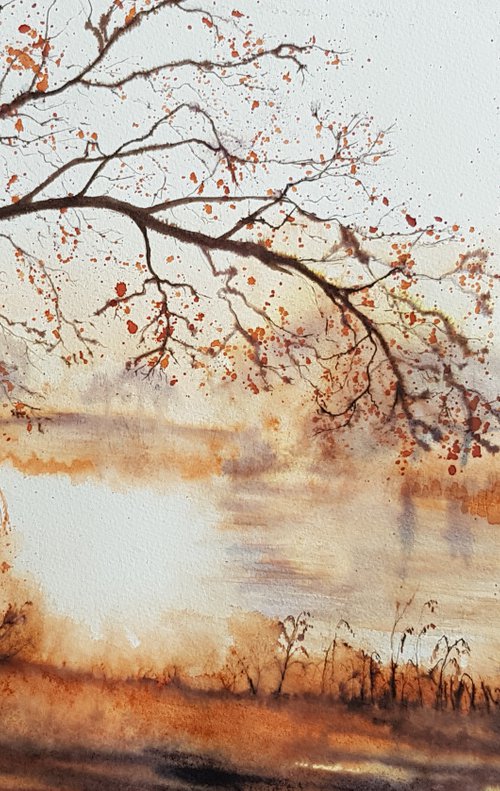 Misty Morning Lake by Michele Wallington