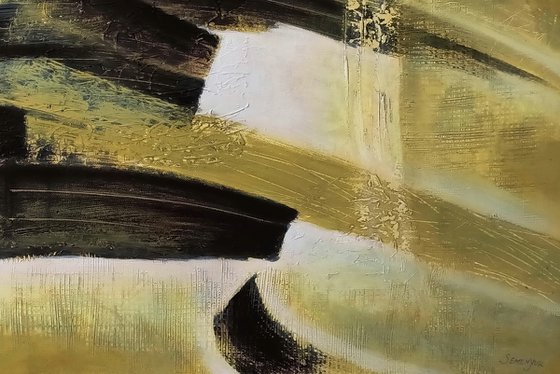 Olive green and black abstraction 3
