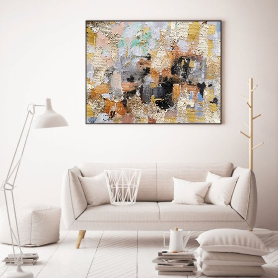 Golden Abstract painting