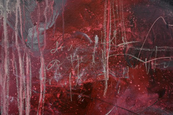 Mindfulness - large red and black abstract