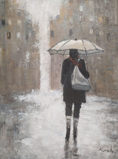 A girl and an umbrella by Maria Karalyos