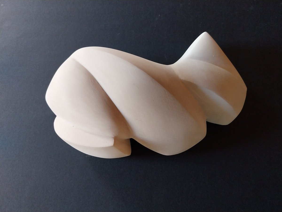 Abstract Clay Sculpture , Sleeping Cat By Sol Michiels, 10 X 3, Artwork For Sale On Artfinder