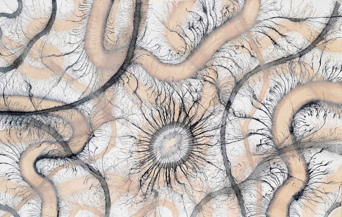 Abstract Acrylic Painting By Sumit Mehndiratta, 70 X 44", Exploflora Series No. 46, Original Artwork