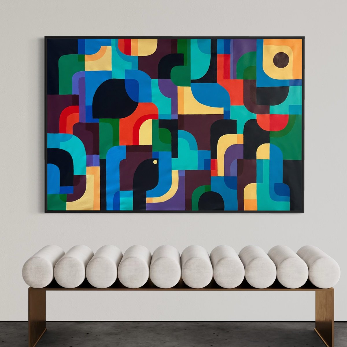 Geometric Puzzle By Samantha Malone, 55 X 37, Artwork For Sale On Artfinder