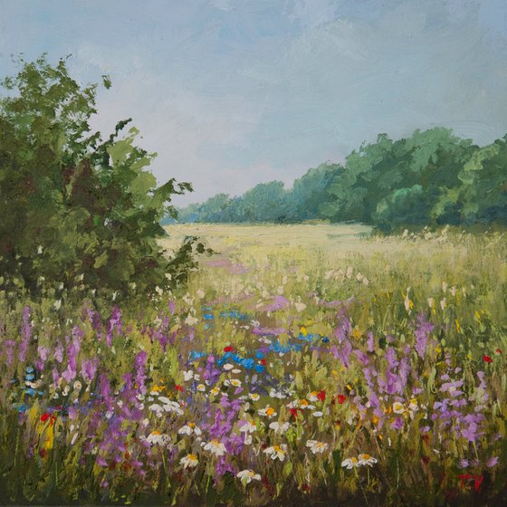 Flower meadow Oil painting