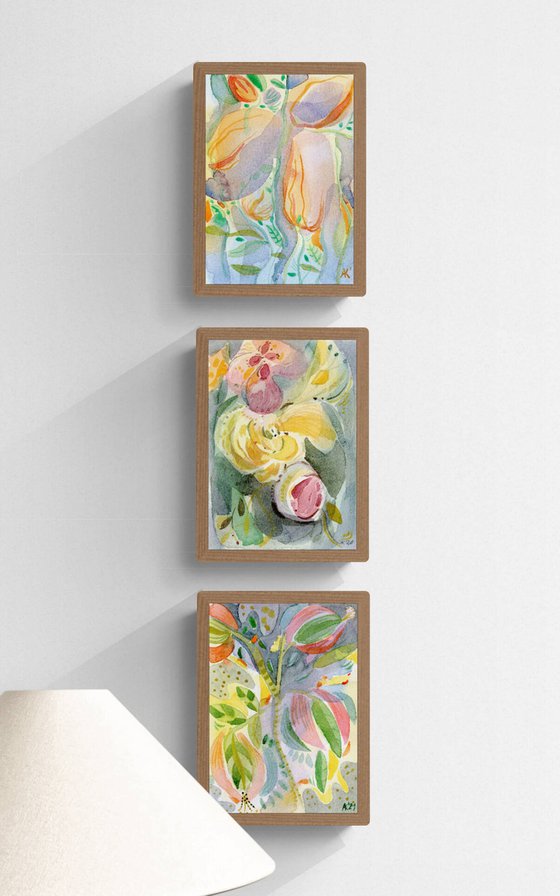 Flowers. Set of 3