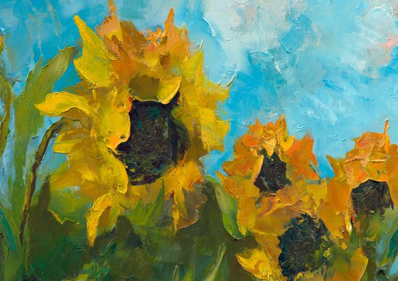 Sunflowers - yellow flowers portrait