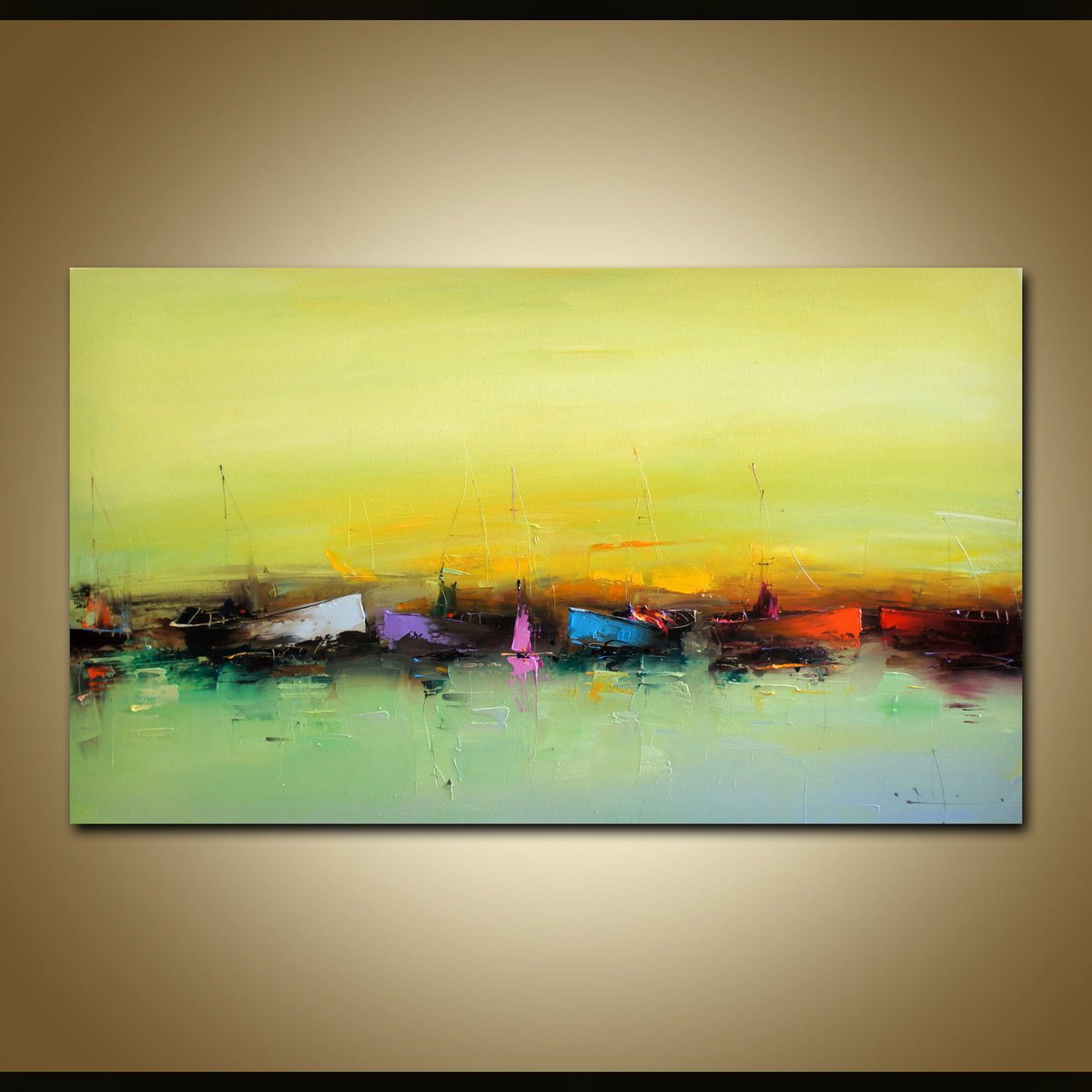 Expressive Landscape Oil Painting By Stanislav Lazarov, 47 X 28", Ageless Beauty, Original Artwork