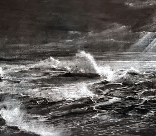 PLAY OF LIGHT. Large painting 140X52cm by Rafael Carrascal