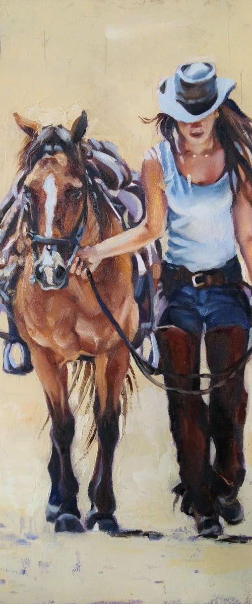 Girl with a horse by Magdalena Palega