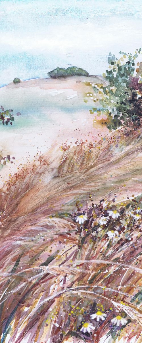 Wild Daisies and Grasses by the Track by Michele Wallington