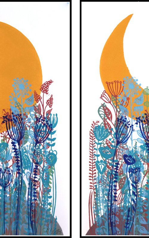 Day and Night, print set by Mariann Johansen-Ellis