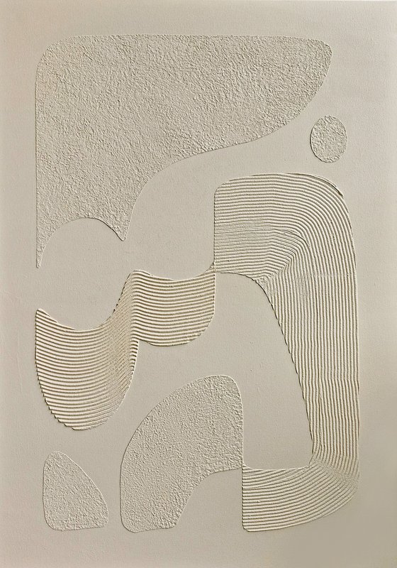 "Bay" Beige high textured acrylic art