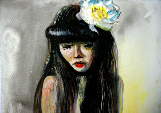Asian Woman with Flower