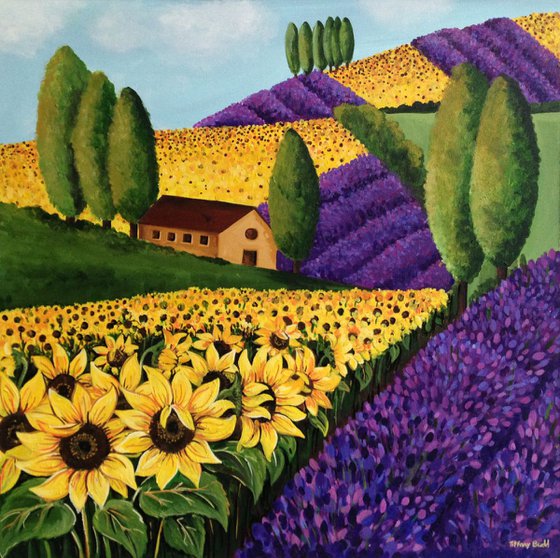 Sunflowers and Lavender.