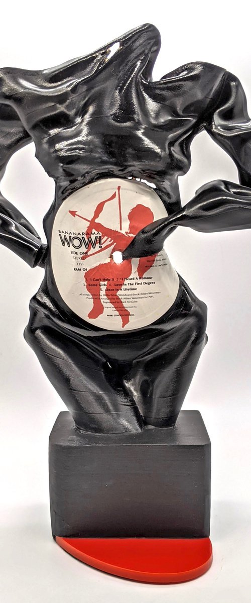 Vinyl Music Record Sculpture - "Half a Heart (female)" by Seona Mason