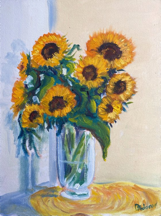 Sunflowers in the vase