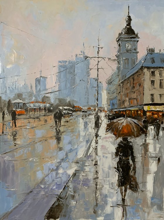 Woman in City, Rain Elegy.