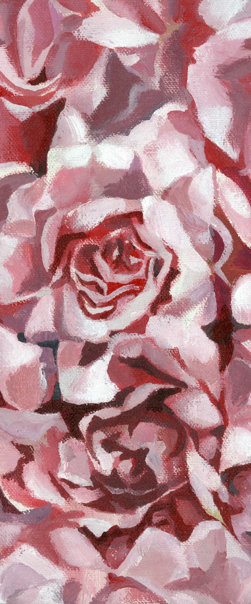 roses are pink acrylic floral by Alfred  Ng