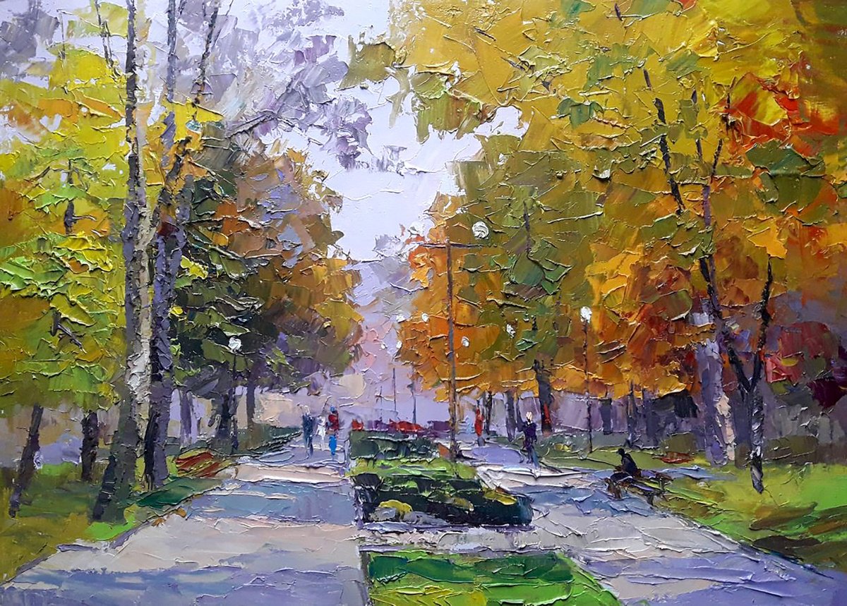 Oil painting City Square Serdyuk Boris Petrovich nSerb824 by Boris Serdyuk