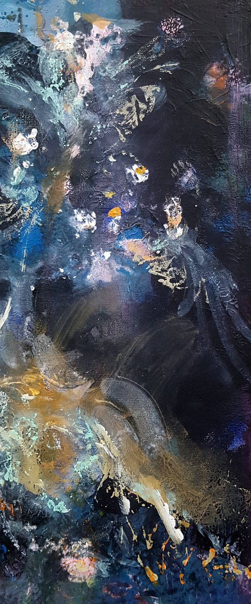 Dark Blue Semi Abstract Still Life By O KLOSKA by Kloska Ovidiu