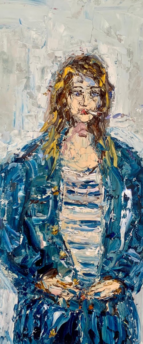 Young Woman with Cigarette by Vilma Gataveckienė