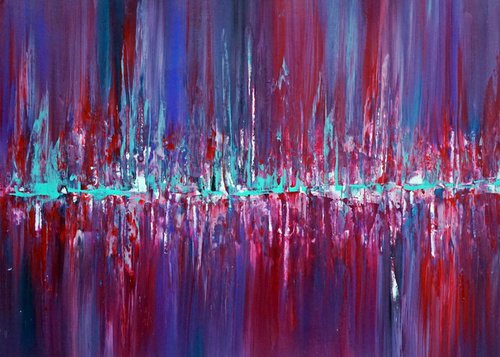 Red Violet Bright Soundwave by Richard Vloemans