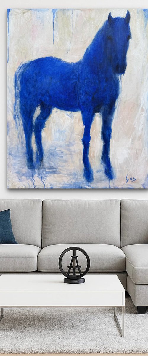 Blue horse. The hole by Liubou Sas