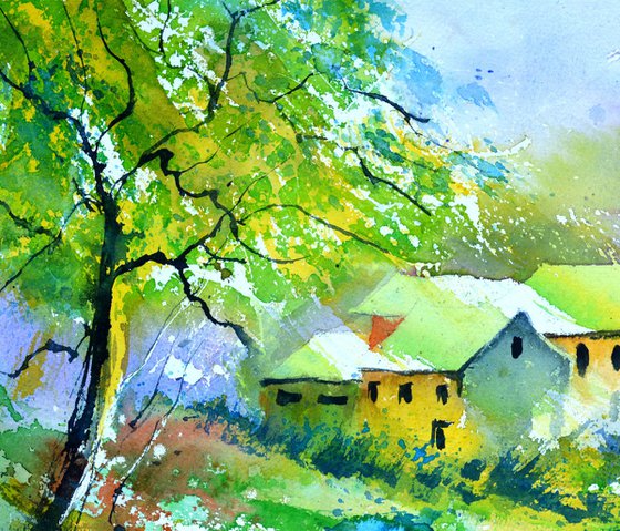 Misty wood  watercolor
