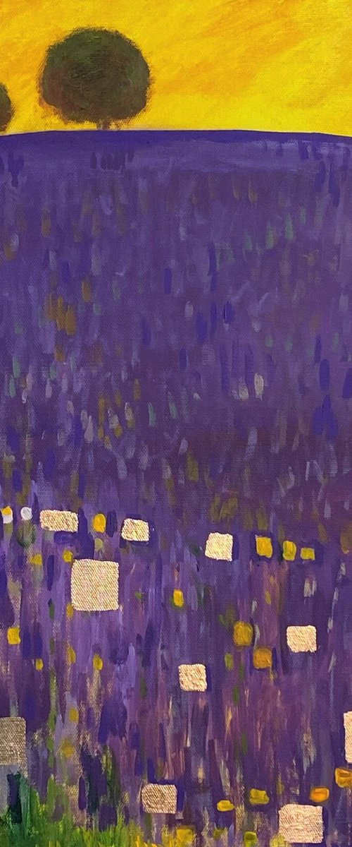 Contemporary Abstract Purple Lavender & Gold Leaf. by Jackie Smith