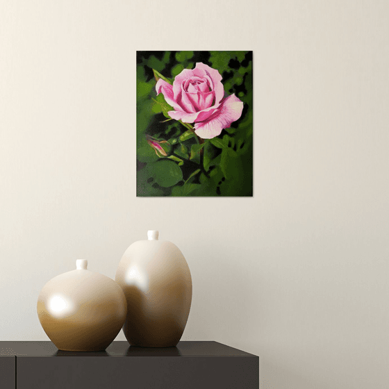 "A rose", an original oil painting on canvas