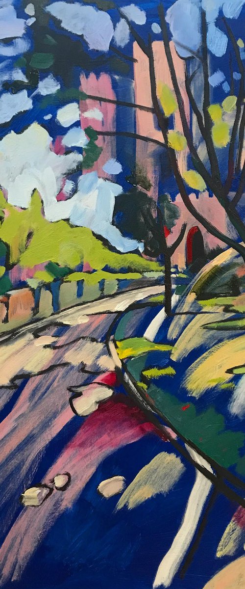 Pink and Blue Landscape by Natalia Matveeva