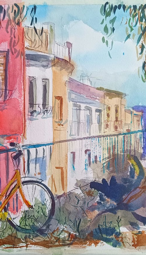 Watercolor Bike by Marina Del Pozo
