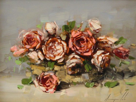 Roses Original oil Painting Framed