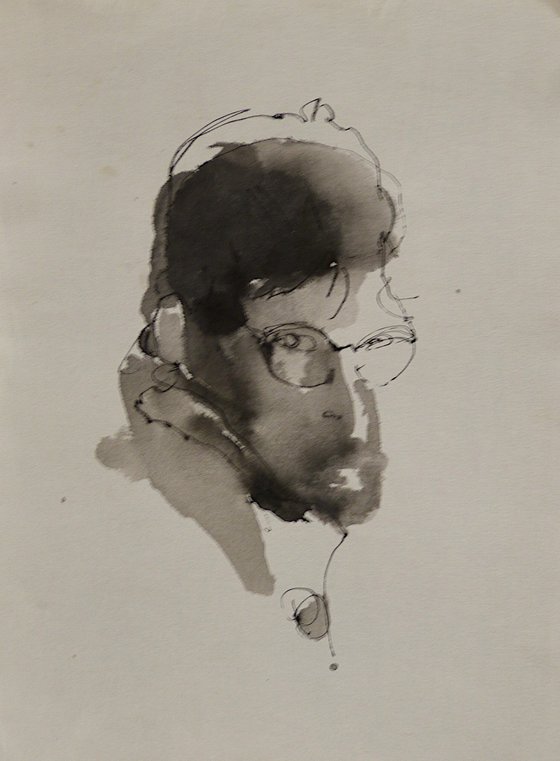 The Self-Portrait with glasses, 24x32 cm