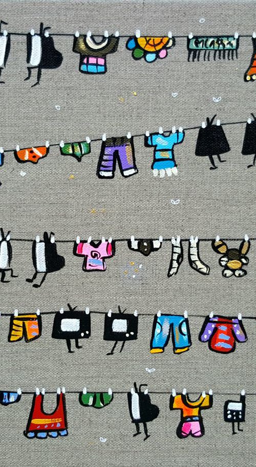 Linen Laundry Televisions by Maria Luisa  Azzini