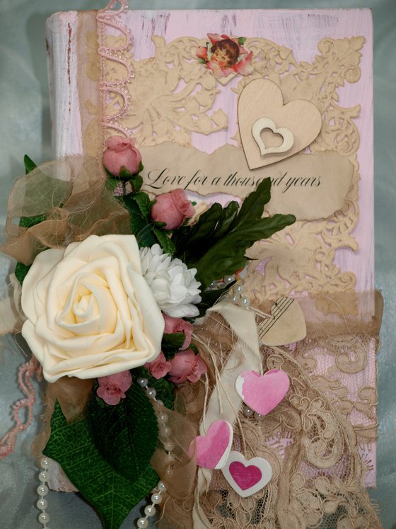 Book Of Love 3 - Mixed Media Altered Book Sculpture by Kathy Morton Stanion