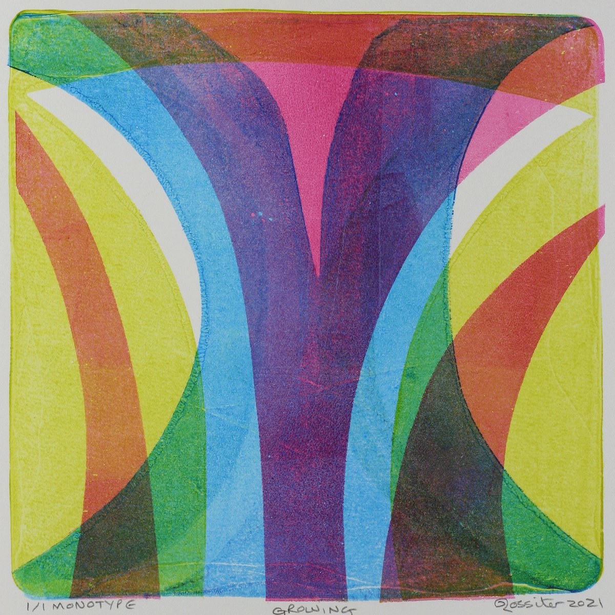 Growing - Unmounted Signed Monotype by Dawn Rossiter