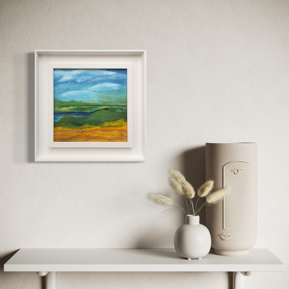 Impressionistic Landscape Painting By Km Arts, 11 X 11", Loughrigg Terrace, Original Artwork