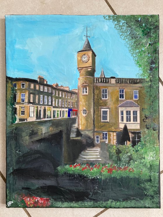 River, Bridge And Buildings In Stockbridge, Edinburgh