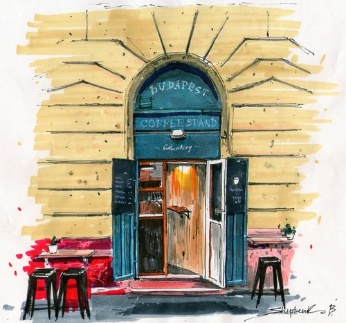 Coffee shop in Budapest by Bogdan Shiptenko