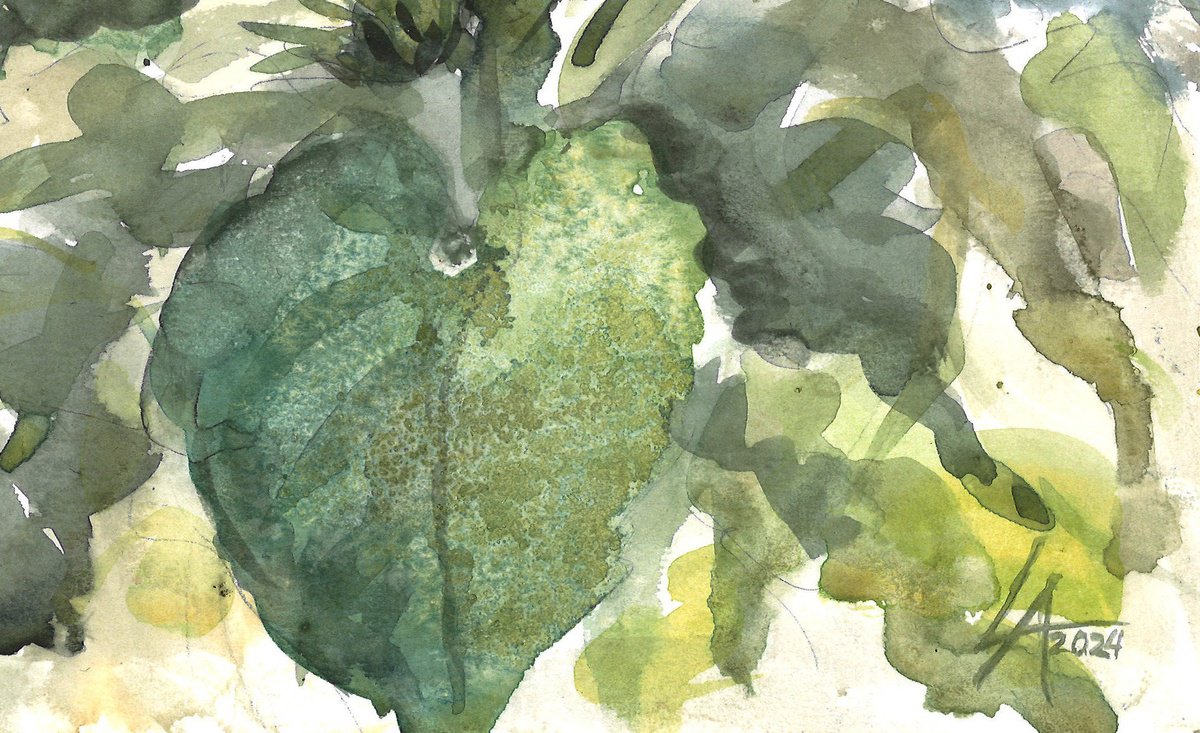 Impressionistic Botanical Watercolour By Elena Lykhodid, 8 X 12, In Search Of The Sun, Original Artwork